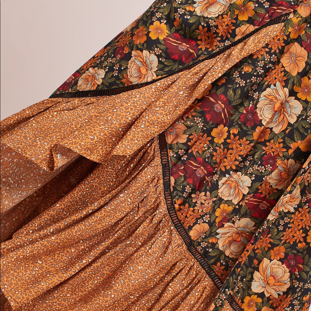 FARM Rio Floral Wrap Maxi Dress in Green, Mustard & Rust - Picture 2 of 6